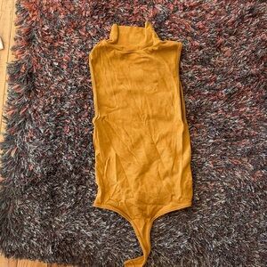 Mustard Sleeveless One-Piece Bodysuit
